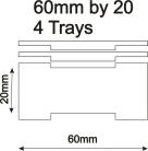 2mm MDF 60mm by 20mm movement trays